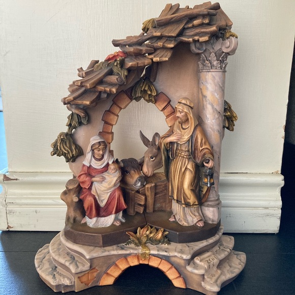 Zeni Wood Nativity Scene - made in Italy - Picture 1 of 4
